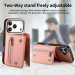 Til iPhone 18 Pro Max / 17 Pro Max Magnetisk Cover Skråstoftekstur PU Læder Telefon Bagcover med Trefoldelig Kortholder
