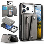 Til iPhone 18 Pro Max / 17 Pro Max Magnetisk Cover Skråstoftekstur PU Læder Telefon Bagcover med Trefoldelig Kortholder