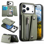 Til iPhone 18 Pro Max / 17 Pro Max Magnetisk Cover Skråstoftekstur PU Læder Telefon Bagcover med Trefoldelig Kortholder