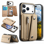 Til iPhone 18 Pro Max / 17 Pro Max Magnetisk Cover Skråstoftekstur PU Læder Telefon Bagcover med Trefoldelig Kortholder