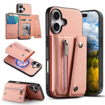 For iPhone 17 Magnetic Case Twill Cloth Texture PU Leather Phone Back Cover with Tri-fold Card Holder