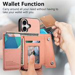 For iPhone 17 Magnetic Case Twill Cloth Texture PU Leather Phone Back Cover with Tri-fold Card Holder