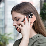 For iPhone 17 Magnetic Case Twill Cloth Texture PU Leather Phone Back Cover with Tri-fold Card Holder