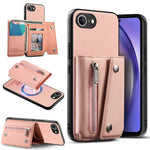 For iPhone 17th / 16th Magnetic Case Twill Cloth Texture PU Leather Phone Back Cover with Tri-fold Card Holder