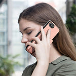 For iPhone 17th / 16th Magnetic Case Twill Cloth Texture PU Leather Phone Back Cover with Tri-fold Card Holder