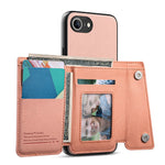 For iPhone 17th / 16th Magnetic Case Twill Cloth Texture PU Leather Phone Back Cover with Tri-fold Card Holder