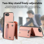 For iPhone 17th / 16th Magnetic Case Twill Cloth Texture PU Leather Phone Back Cover with Tri-fold Card Holder