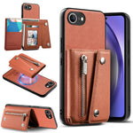 For iPhone 17th / 16th Magnetic Case Twill Cloth Texture PU Leather Phone Back Cover with Tri-fold Card Holder