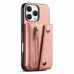 For iPhone 16 Pro Magnetic Case Twill Cloth Texture PU Leather Phone Back Cover with Tri-fold Card Holder