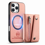 For iPhone 16 Pro Magnetic Case Twill Cloth Texture PU Leather Phone Back Cover with Tri-fold Card Holder