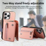 For iPhone 16 Pro Magnetic Case Twill Cloth Texture PU Leather Phone Back Cover with Tri-fold Card Holder