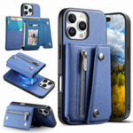 For iPhone 16 Pro Magnetic Case Twill Cloth Texture PU Leather Phone Back Cover with Tri-fold Card Holder