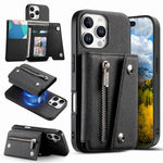 For iPhone 16 Pro Max Magnetic Case Twill Cloth Texture PU Leather Phone Back Cover with Tri-fold Card Holder