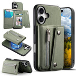 For iPhone 16 Magnetic Case Twill Cloth Texture PU Leather Phone Back Cover with Tri-fold Card Holder