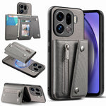 Til Oppo Find X9 Pro 5G Magnetisk Etui Twill Stof Tekstur PU Læder Telefon Bagcover med Trefløjet Kortholder