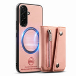 Til Samsung Galaxy S25+ magnetisk cover i twillstoftekstur PU-læder med tredobbelt kortholder