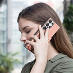 Til Samsung Galaxy S26 Ultra magnetisk cover i twill-stoftekstur PU-læder telefonbagside med trefoldelig kortholder