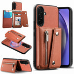 For Samsung Galaxy A26 5G Magnetic Case Twill Cloth Texture PU Leather Phone Back Cover with Tri-fold Card Holder