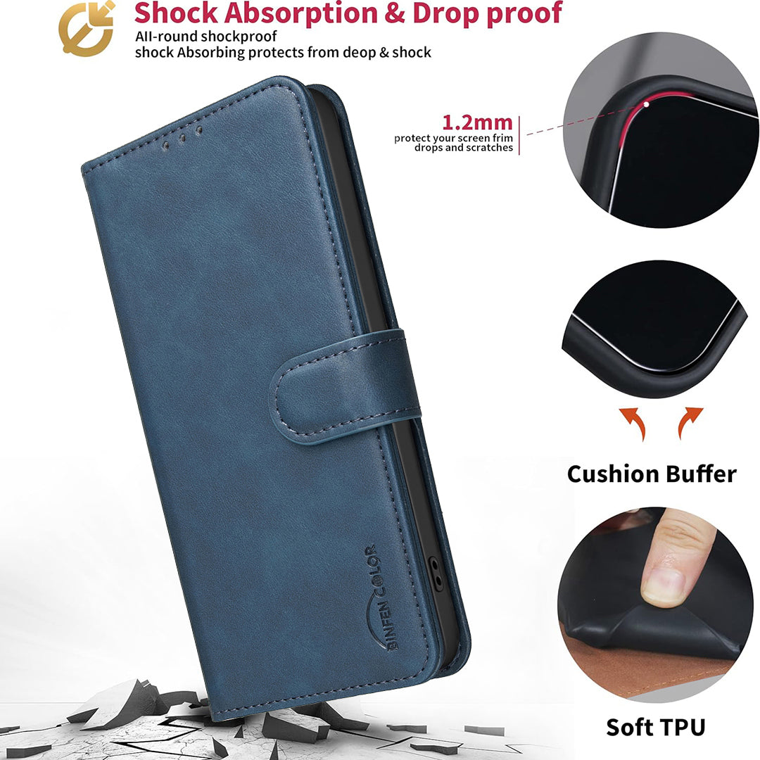 BINFEN COLOR for Honor X7e 4G / Honor X6e 4G BF37 Case RFID Blocking Wallet Stand Leather Phone Cover