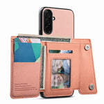 Til Samsung Galaxy A36 5G Magnetisk Etui Twill Stof Tekstur PU Læder Telefon Bagcover med Tre-fløjet Kortholder