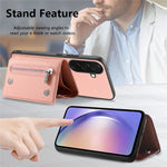 Til Samsung Galaxy A36 5G Magnetisk Etui Twill Stof Tekstur PU Læder Telefon Bagcover med Tre-fløjet Kortholder