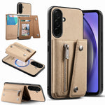 Til Samsung Galaxy A36 5G Magnetisk Etui Twill Stof Tekstur PU Læder Telefon Bagcover med Tre-fløjet Kortholder