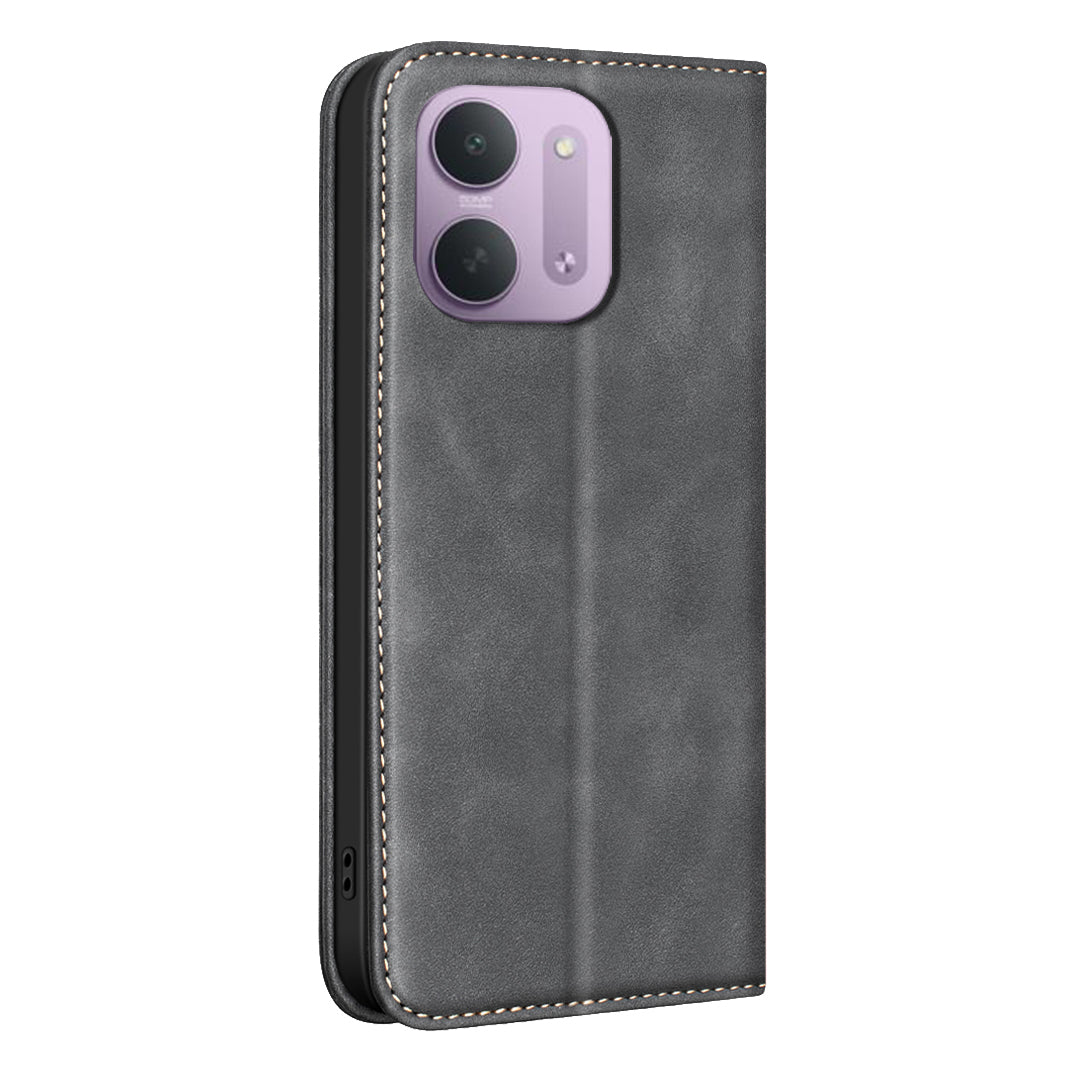 BINFEN COLOR för Xiaomi Redmi 15C 4G (Global) (171 mm) / Xiaomi Poco C85 4G (171 mm) / Xiaomi Redmi 17C 5G RFID-blockerande PU-läderfodral med vadstruktur
