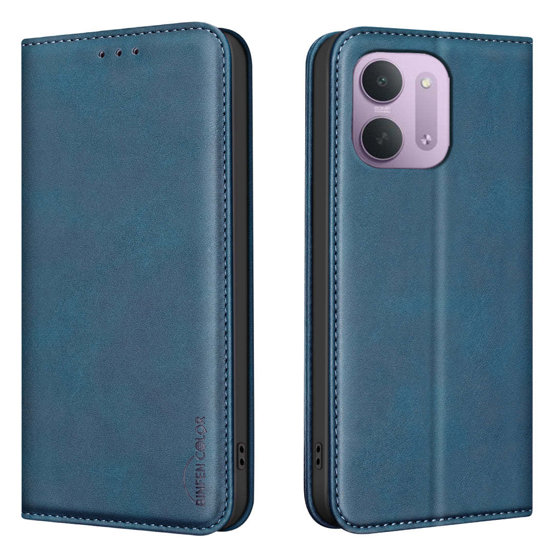 BINFEN COLOR för Xiaomi Redmi 15C 4G (Global) (171 mm) / Xiaomi Poco C85 4G (171 mm) / Xiaomi Redmi 17C 5G RFID-blockerande PU-läderfodral med vadstruktur