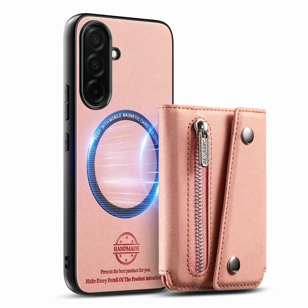 Til Samsung Galaxy A37 5G Magnetisk Etui, Twill-stoftekstur PU-lædertelefonbagside med trefoldig kortholder