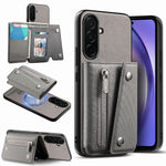 Til Samsung Galaxy A37 5G Magnetisk Etui, Twill-stoftekstur PU-lædertelefonbagside med trefoldig kortholder