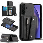 Til Samsung Galaxy A37 5G Magnetisk Etui, Twill-stoftekstur PU-lædertelefonbagside med trefoldig kortholder