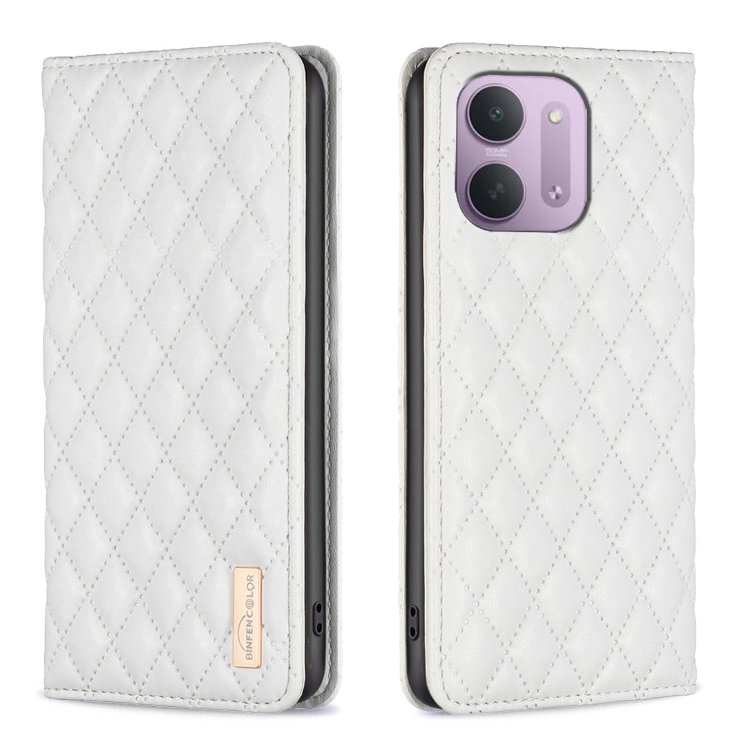 BINFEN COLOR för Xiaomi Redmi 15C 4G (Global) (171mm) / Xiaomi Poco C85 4G (171mm) / Xiaomi Redmi 17C 5G-skal med korthållare i PU-läder, stativ