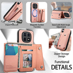 For Xiaomi Redmi Note 15 5G (Global)  /  Poco M8 5G Magnetic Case Twill Cloth Texture PU Leather Phone Back Cover with Tri-fold Card Holder