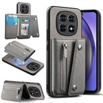 For Xiaomi Redmi Note 15 5G (Global)  /  Poco M8 5G Magnetic Case Twill Cloth Texture PU Leather Phone Back Cover with Tri-fold Card Holder