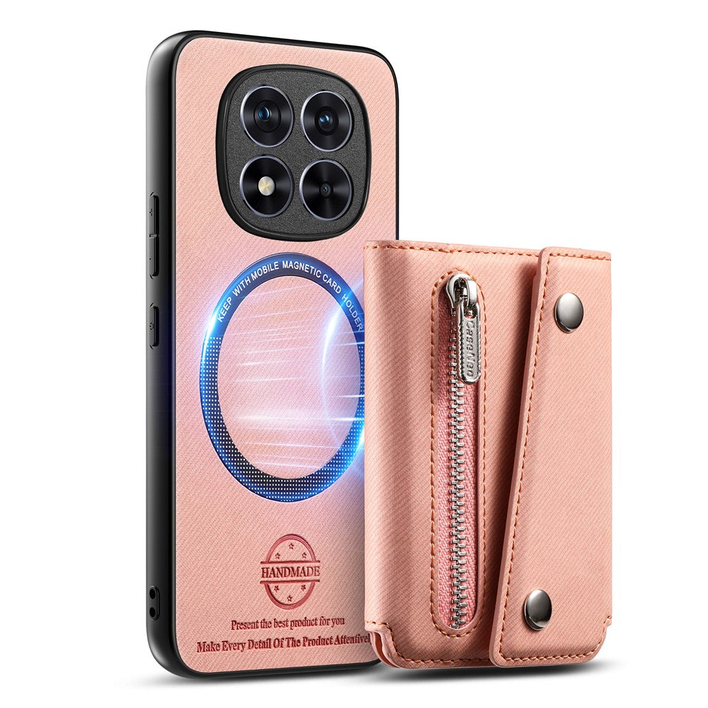 For Xiaomi Redmi Note 15 Pro 5G (Global) Magnetic Case Twill Cloth Texture PU Leather Phone Back Cover with Tri-fold Card Holder
