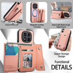 For Xiaomi Redmi Note 15 Pro 5G (Global) Magnetic Case Twill Cloth Texture PU Leather Phone Back Cover with Tri-fold Card Holder
