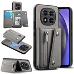For Xiaomi Redmi Note 15 Pro 5G (Global) Magnetic Case Twill Cloth Texture PU Leather Phone Back Cover with Tri-fold Card Holder