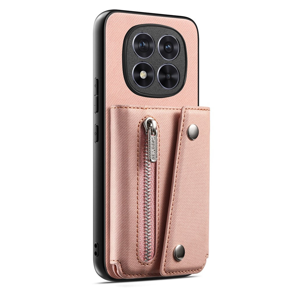 Xiaomi Redmi Note 15 Pro 4G (Global) Magnetisk etui med twill-stofstruktur, PU-læder, mobilbagside og tredobbelt foldbar kortholder