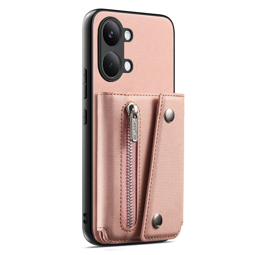 For Xiaomi Poco X8 Pro Max 5G  /  Redmi Turbo 5 Max 5G Magnetic Case Twill Cloth Texture PU Leather Phone Back Cover with Tri-fold Card Holder