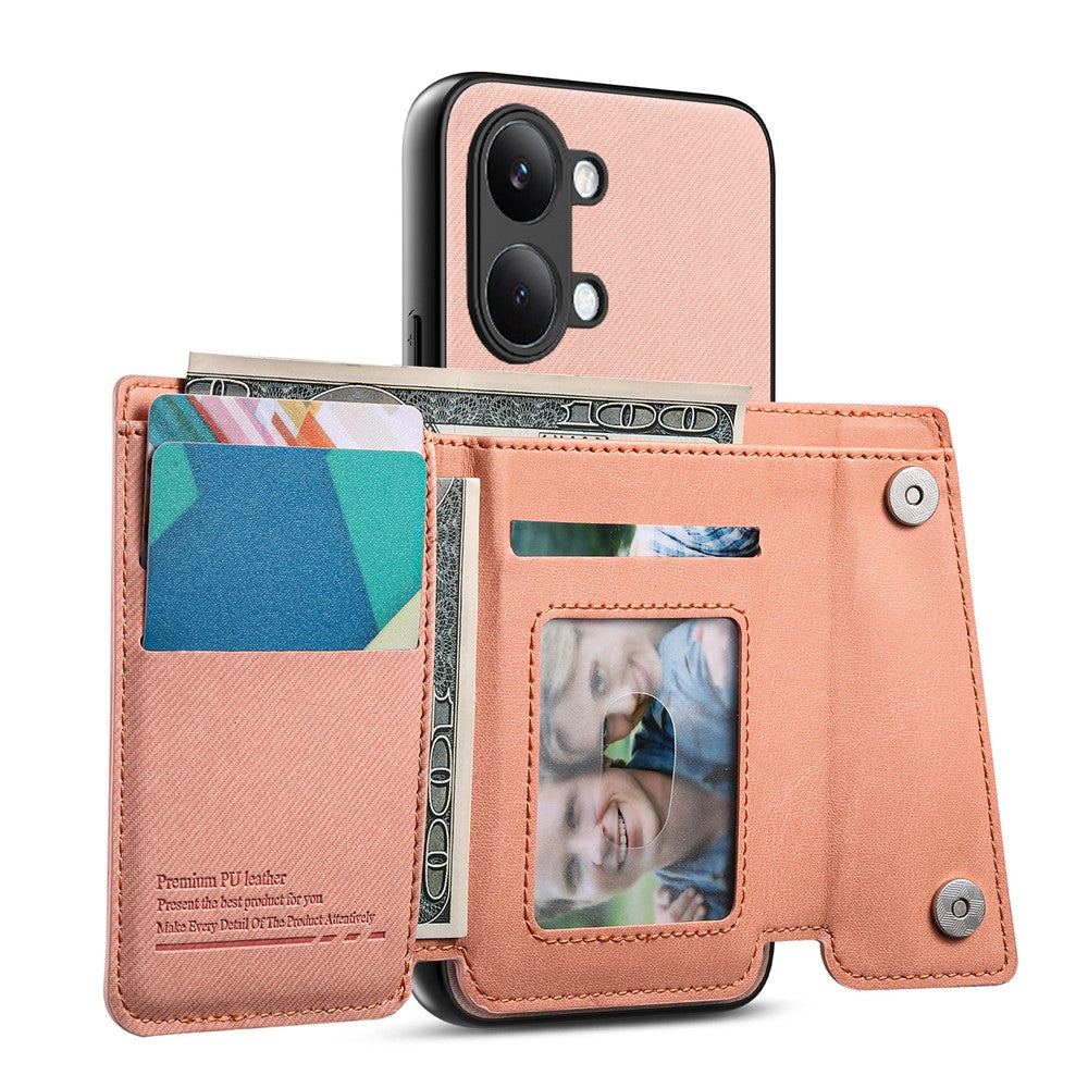 For Xiaomi Poco X8 Pro Max 5G  /  Redmi Turbo 5 Max 5G Magnetic Case Twill Cloth Texture PU Leather Phone Back Cover with Tri-fold Card Holder