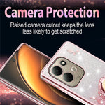 KADEM For Xiaomi Redmi 17 5G  /  Redmi 17 4G Case Ring Kickstand TPU Flowers Phone Cover Gradient Glitter