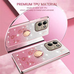 KADEM For Xiaomi Redmi 17 5G  /  Redmi 17 4G Case Ring Kickstand TPU Flowers Phone Cover Gradient Glitter