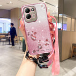 KADEM For Xiaomi Redmi 17 5G  /  Redmi 17 4G Case Flower Pattern TPU Gradient Phone Cover with Lanyards