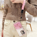 KADEM For Xiaomi Redmi 17 5G  /  Redmi 17 4G Case Flower Pattern TPU Gradient Phone Cover with Lanyards