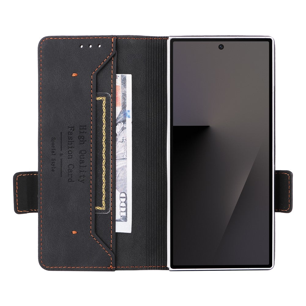 Til Samsung Galaxy Z Fold8 Ultra Etui Læderpung Flipcover med Hardwareudsmykning