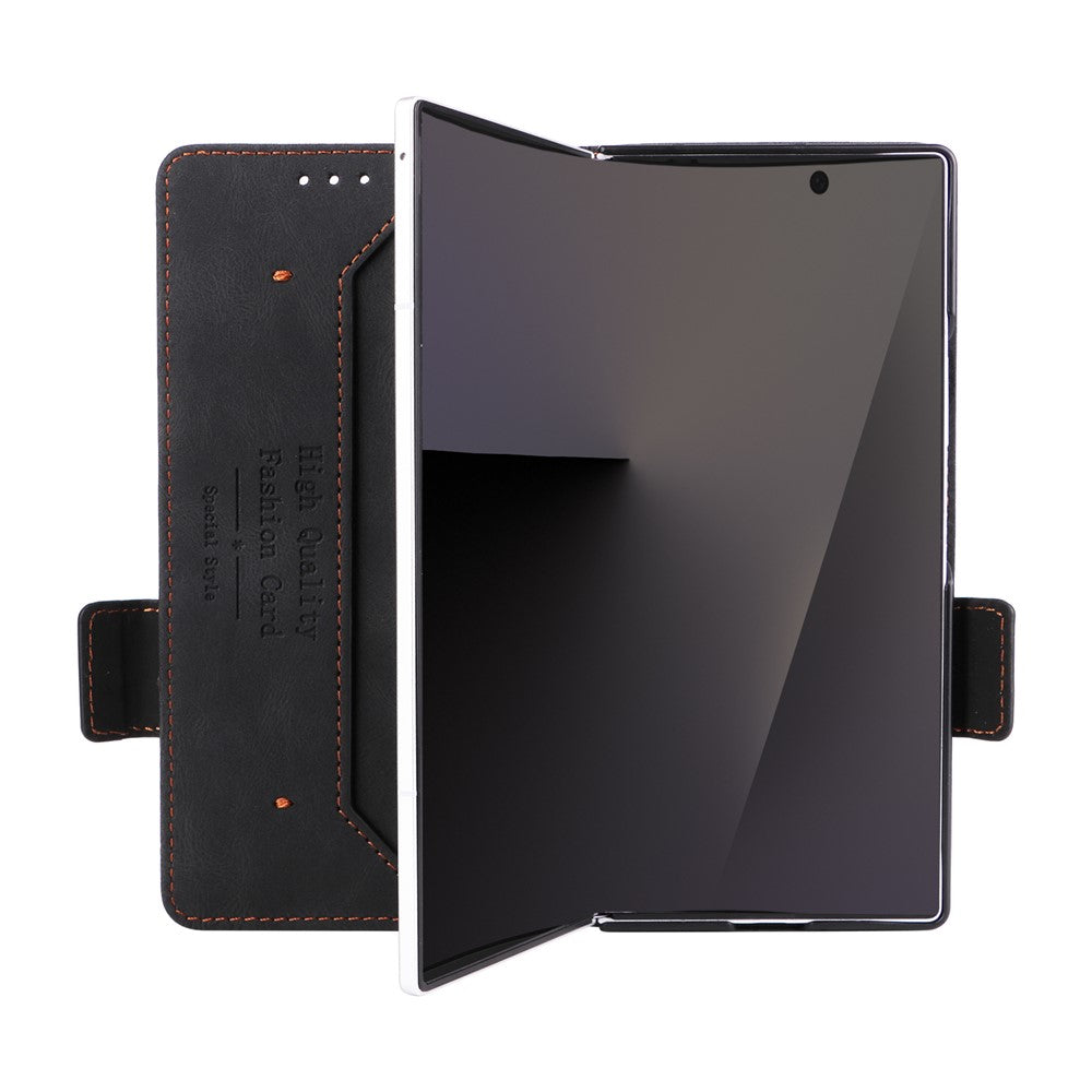 Til Samsung Galaxy Z Fold8 Ultra Etui Læderpung Flipcover med Hardwareudsmykning