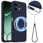 For OnePlus N6 4G Magnetic Case Anti-Drop Liquid Silicone Phone Cover with Lanyard