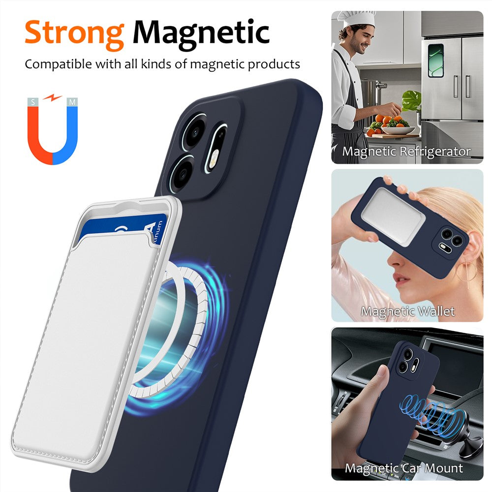 For OnePlus N6 4G Magnetic Case Anti-Drop Liquid Silicone Phone Cover with Lanyard
