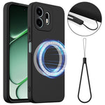 For OnePlus N6 4G Magnetic Case Anti-Drop Liquid Silicone Phone Cover with Lanyard