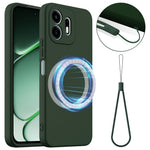 For OnePlus N6 4G Magnetic Case Anti-Drop Liquid Silicone Phone Cover with Lanyard